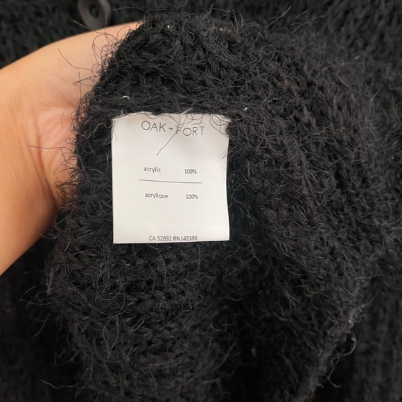 OAK & FORT FUZZY BLACK CARDIGAN SIZE SMALL - Picture 3 of 5